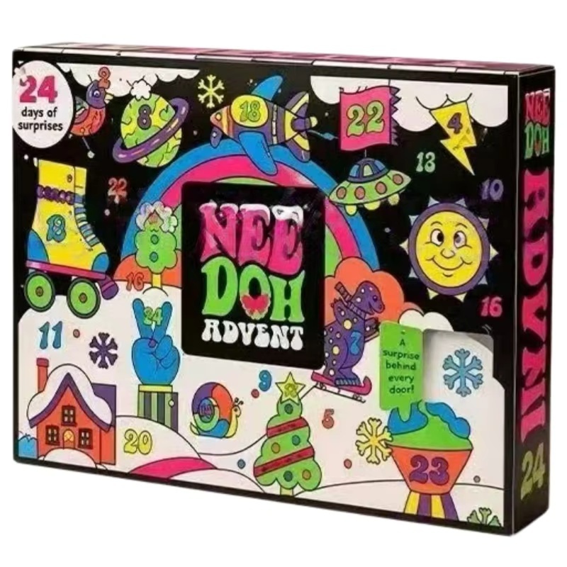 Advent Calendar Gift - 2026 Neuer NeeDoh Weihnachts-Adventskalender Geschenkbox, 24-Tage-Überraschungs-Mini-Squishy-Fidget-Spielzeug,