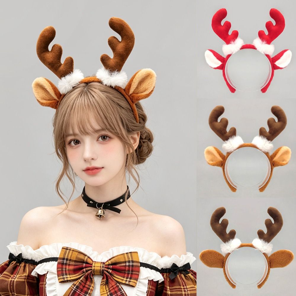 Reindeer Antlers Headband - Niedliche Weihnachts-Rentiergeweih-Kopfbedeckung mit Geweih-Ohren-Detail, Cartoon-Weihnachts-Haaraccessoire, lustiges