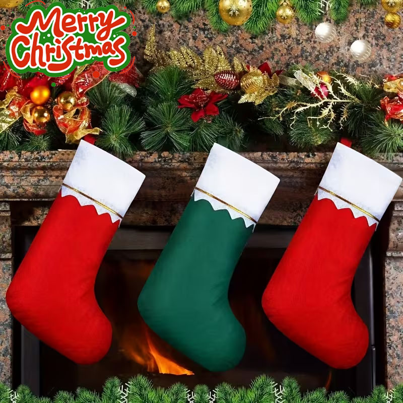 Christmas Stocking Hanging - 12-24 Stück Weihnachtsstrümpfe Hängedekoration Set für
