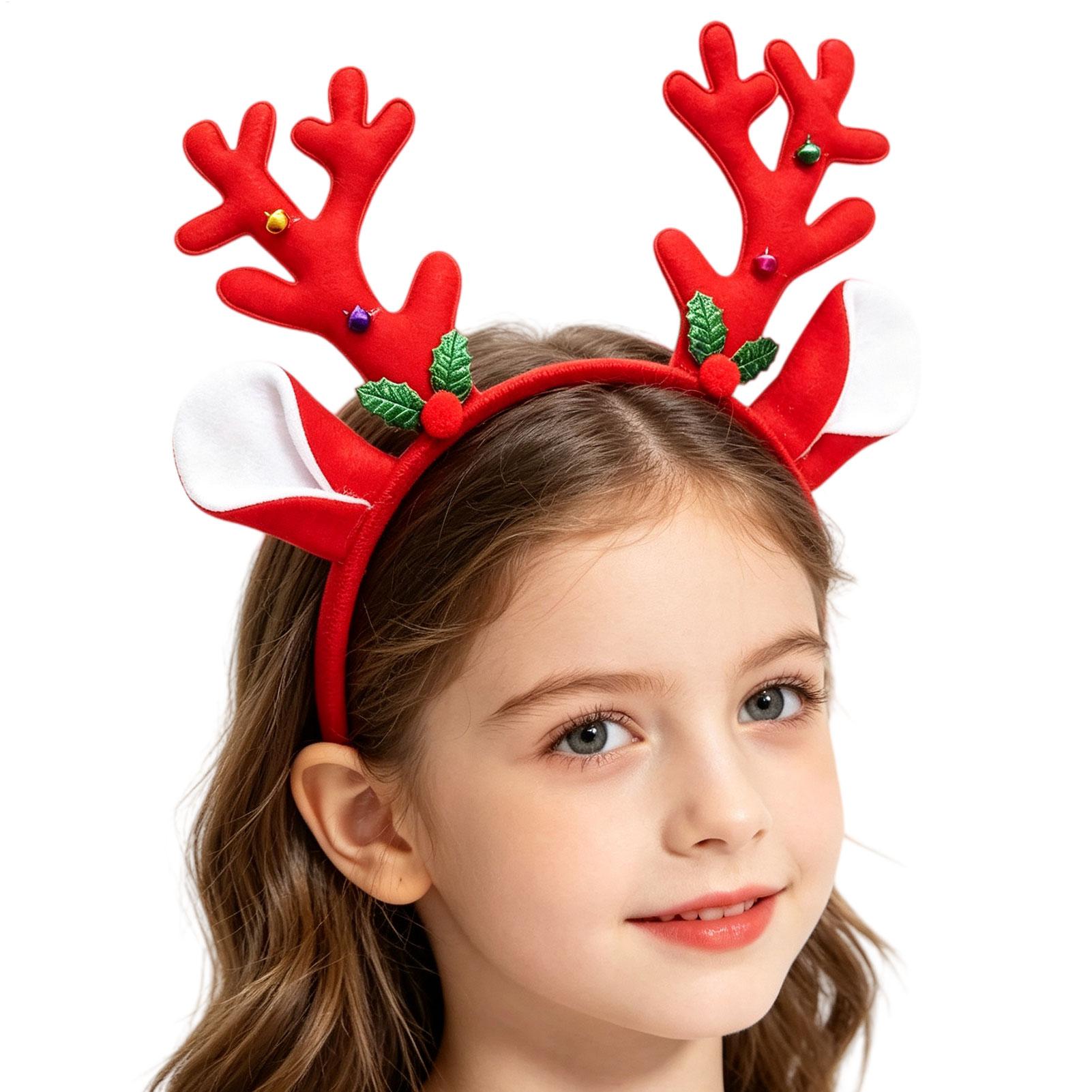Reindeer Antlers Headband - Weihnachtsdekoration, Stirnband mit Geweihen, Party, Verkleidung,