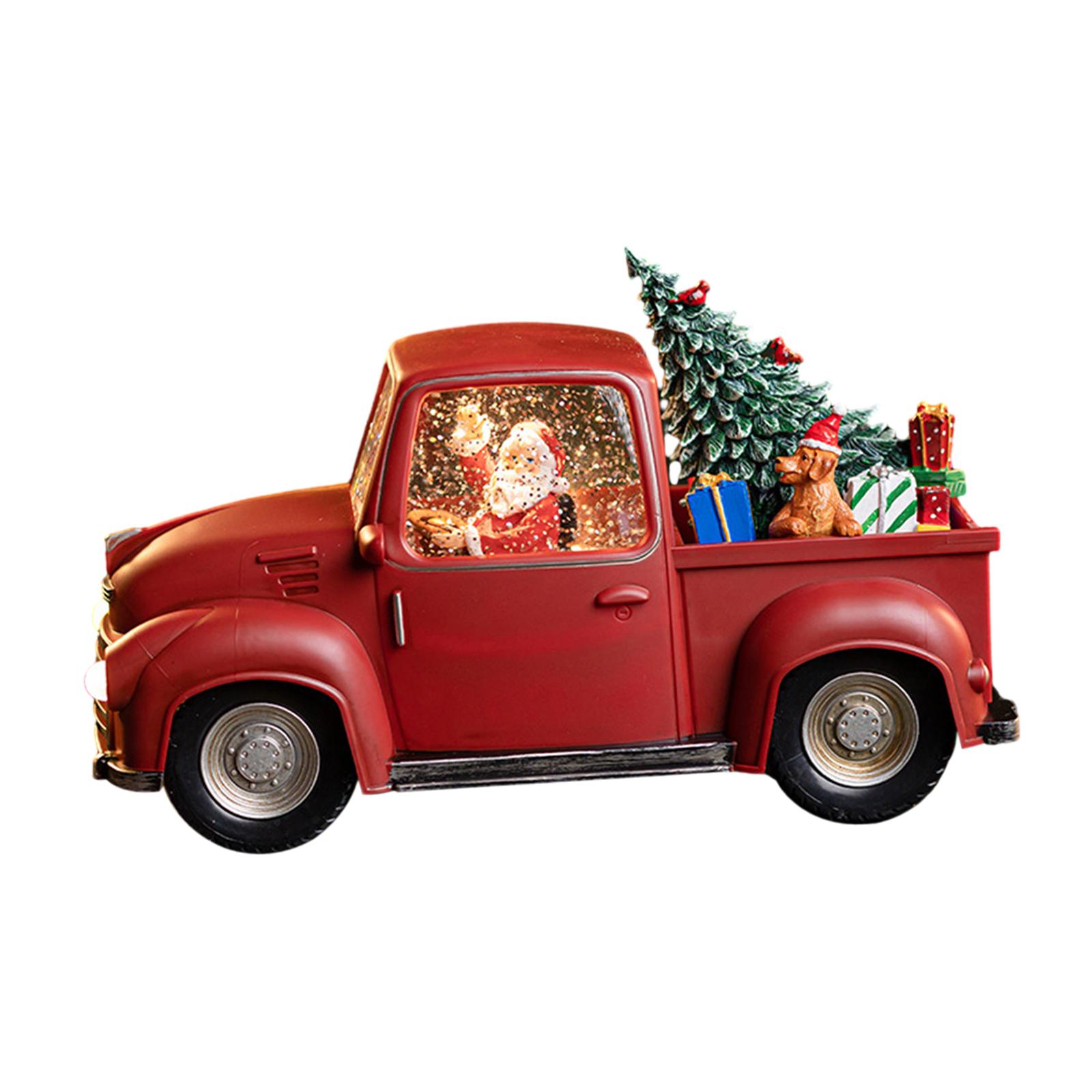 Snow Globe Musical - Beleuchtete LKW-Dekoration, USB- und batteriebetriebene Weihnachts-Schneekugel
