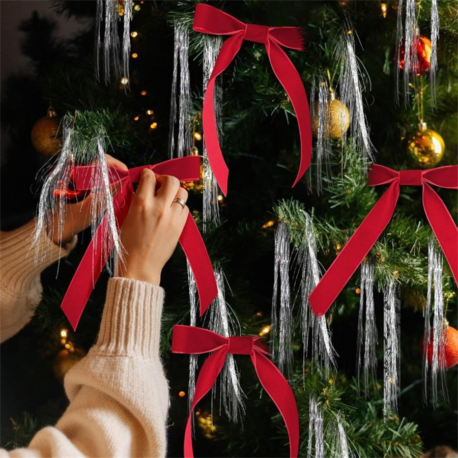 Burgunderrote Samtschleifen, w – Star Tree Topper Bewertung und Preis