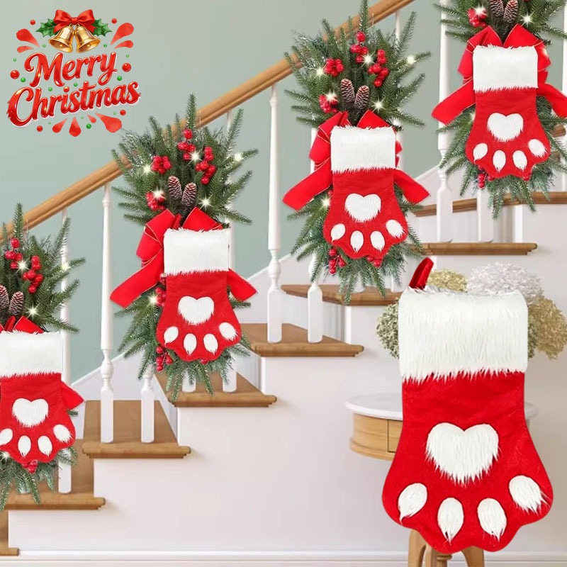 Winter-Plüsch-Hundepfoten-Weih – Christmas Stocking Hanging Bewertung und Preis