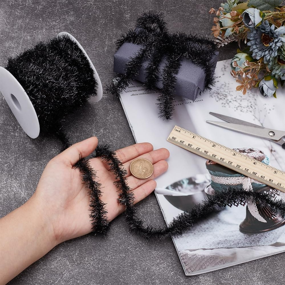 21,8 Yards schwarze Girlande,  – Tinsel Garland Decoration Bewertung und Preis