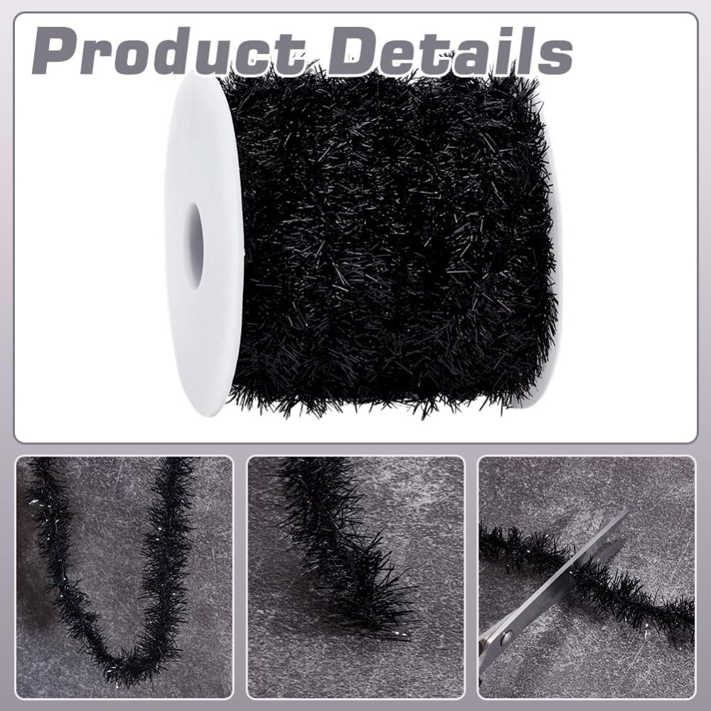 21,8 Yards schwarze Girlande,  – Tinsel Garland Decoration Bewertung und Preis