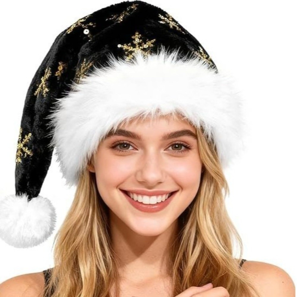 Neue Sternmuster-Weihnachtsmüt – Santa Hat Plush Bewertung und Preis